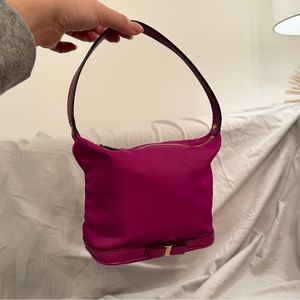 Ferragamo purple nylon zipped shoulder bag (authentic)